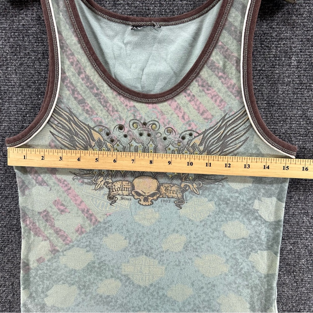 Harley-Davidson Tank Top Womens Small Skull Biker Durango, Colorado Embellished - Picture 7 of 9